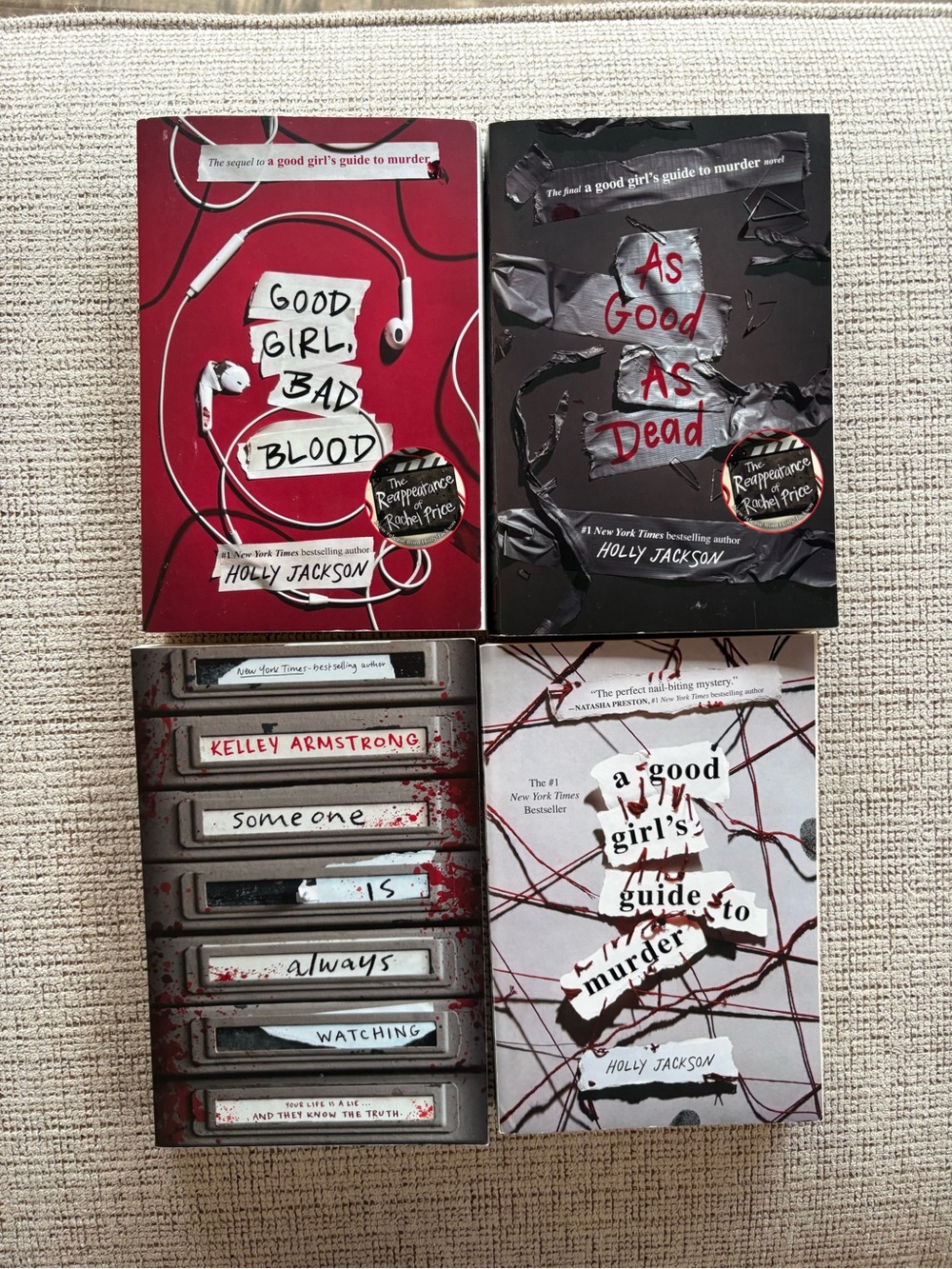 Holly Jackson & Kelley Armstrong Mystery Paperback Set - Red, Black, White